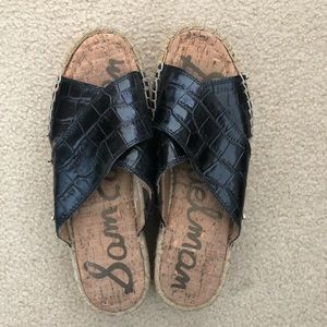 Sam Edelman faux snake upper/straw platform SZ 6